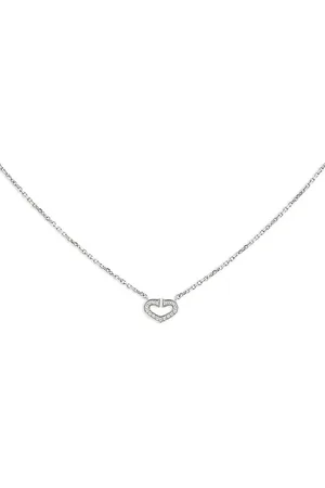 Cartier 18kt Coeur et Symbole Weißgoldhalskette mit Diamant