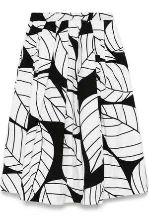 Comme des Garçons 2000 Midirock mit Blatt-Print