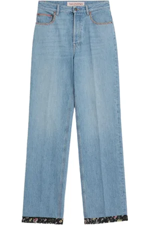 VALENTINO GARAVANI Jeans mit Blumenbesatz