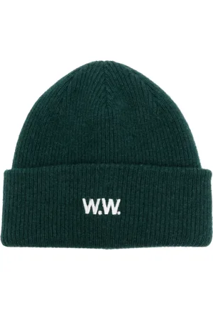 WoodWood Gerippte Beanie mit Logo-Stickerei