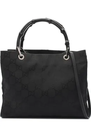Gucci 2000s Bamboo GG Tote Bag