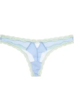 FLEUR DU MAL Tanga mit Spitzenbesatz