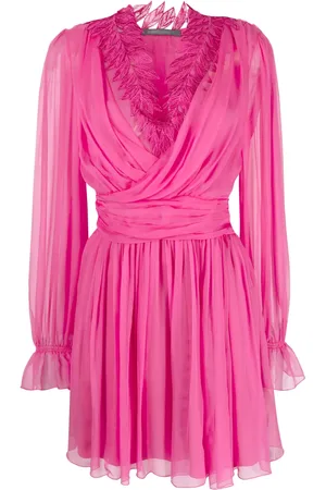 Alberta Ferretti Minikleid aus Seide mit Ramage-Spitze