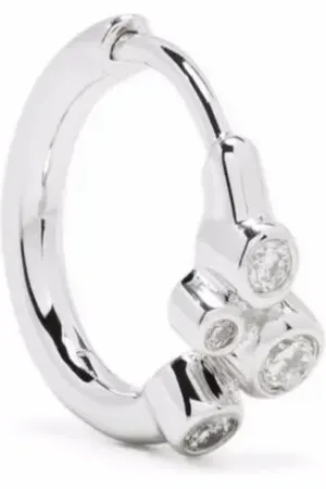 Maria Black 14kt Huggy Weißgoldohrringe mit Diamanten