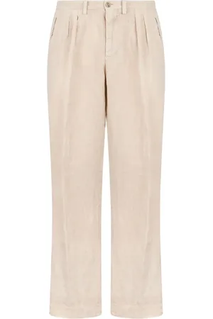 Boglioli Leinenhose mit Faltendetail