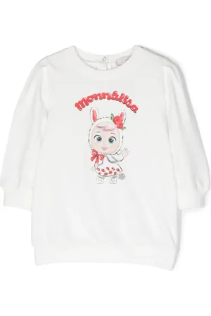 MONNALISA Langärmeliges Kleid mit Logo-Print