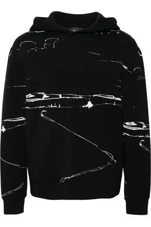 Emporio Armani Jersey-Hoodie mit Landschafts-Print