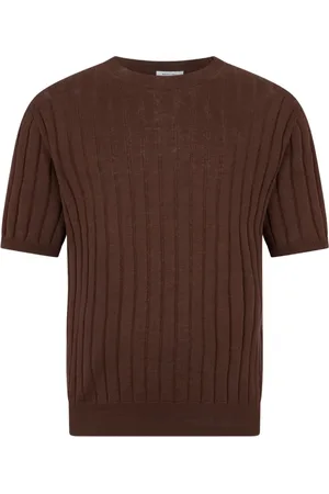 Boglioli T-Shirt aus geripptem Strick