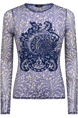 Etro T-Shirt mit Tüllsaum