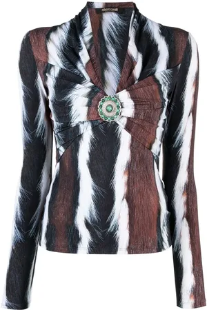 Roberto Cavalli Langarmshirt mit Animal-Print