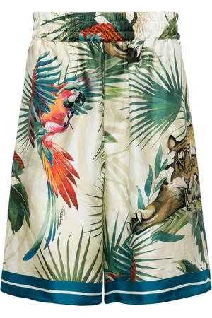 Roberto Cavalli Seidenshorts mit Dschungel-Print