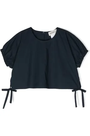 MEIMEIJ Cropped-Bluse mit Schleifenverschluss