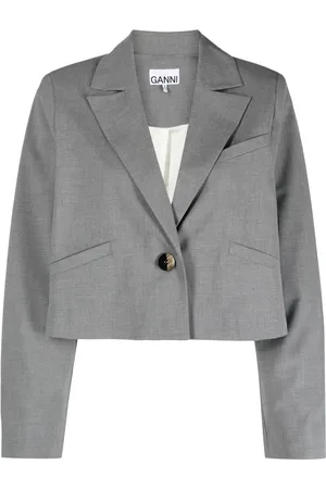 Ganni Einreihiger Cropped-Blazer