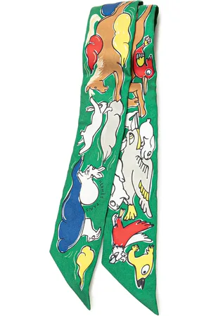 Hermès 20th Century Mille et Un Lapins Twilly Seidenschal
