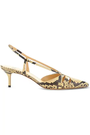 Francesco Russo Slingback-Pumps mit Schlangenleder-Print