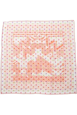 Hermès 2010s Carre Sangles en Zigzag Schal