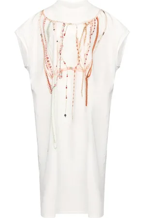 Maison Margiela Maxikleid mit Perlendetail