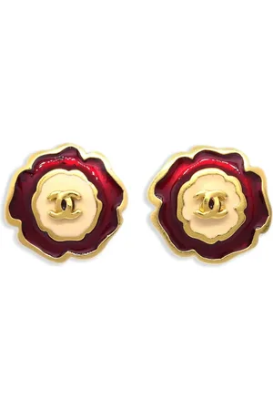CHANEL 2003 CC Ohrringe mit Blumen