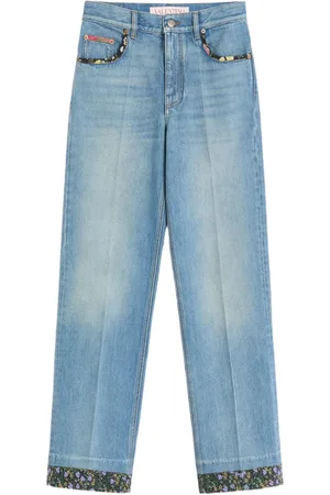 VALENTINO GARAVANI Jeans mit Blumenbesatz