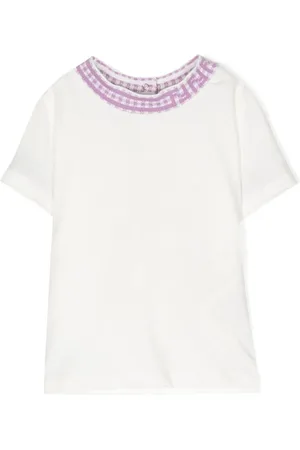 Fendi T-Shirt mit kariertem Kragen