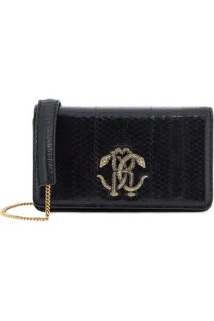 Roberto Cavalli Umhängetasche mit Mirror Snake-Schild