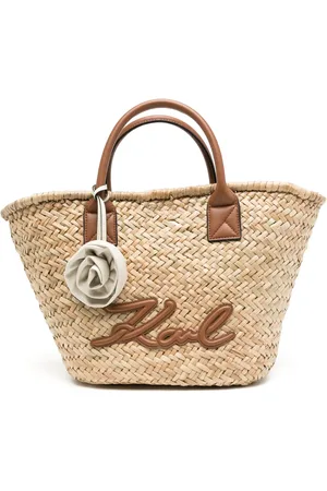 Karl Lagerfeld Mittelgroße K/Signature Strandtasche aus Raffiabast