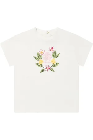 Roberto Cavalli T-Shirt mit Blumenstickerei