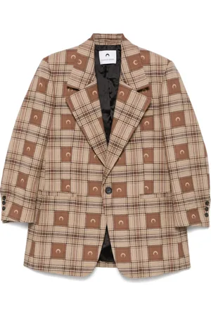 Marine Serre Karierter Jacquard-Blazer