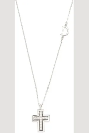Damiani 18kt Weißgoldhalskette mit Diamant-Kreuzanhänger