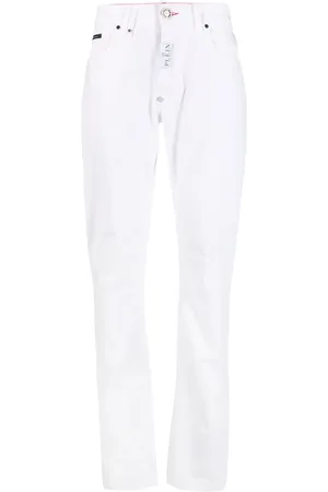 Philipp Plein Slim-Fit-Jeans mit Logo-Schild