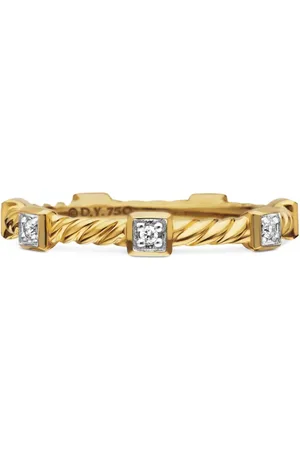 David Yurman 18kt Cable Collectibles Gelbgoldring mit Diamant 2mm