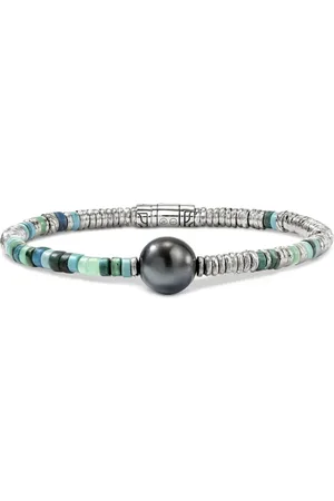 John Hardy Heishi Sterlingsilber-Armband mit Türkis und Perlen