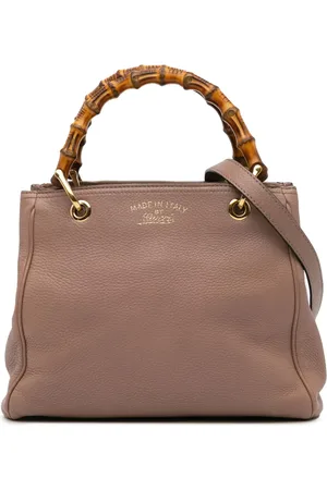 Gucci 20th Century kleine Bamboo Shopper Satchel-Tasche aus Kalbsleder