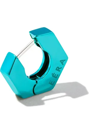 Eera Mini 18kt Weißgoldcreole mit eckiger Form