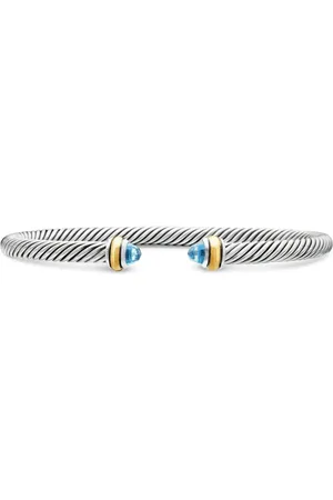 David Yurman 18kt Classic Cable Gelbgold- und Sterlingsilberarmband 4mm