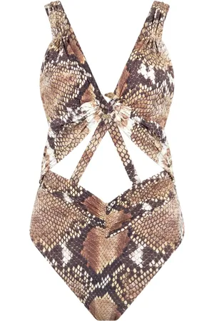 Roberto Cavalli Badeanzug mit Schlangenleder-Print