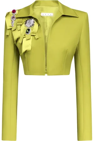 AREA Cropped-Jacke mit Kristallen