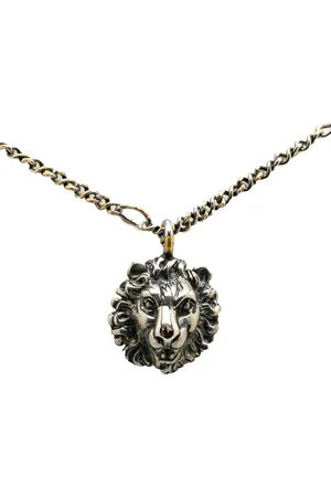 Gucci 1990-2024 Silver Lion Head Halskette mit Anhänger