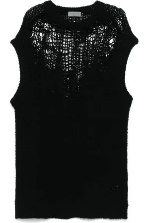 YOHJI YAMAMOTO Pullunder mit Lochstrickmuster