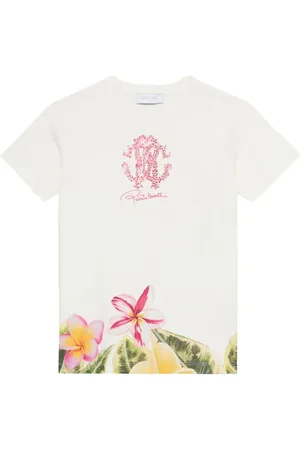 Roberto Cavalli T-Shirt mit Blumen-Print