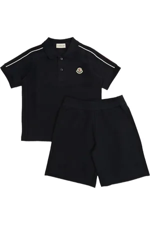 Moncler Short-Set mit dreifarbigen Borten