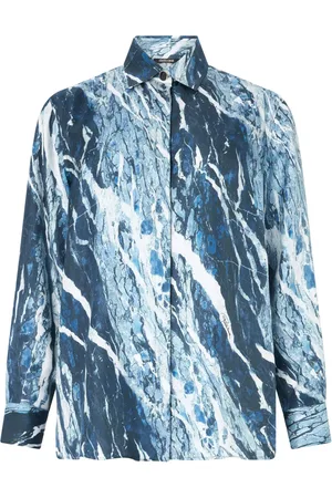 Roberto Cavalli Hemd mit Marmor-Print