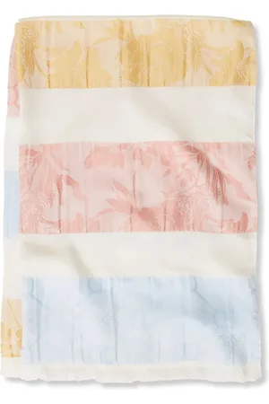 Twin-Set Schal mit Blumen-Blockstreifen