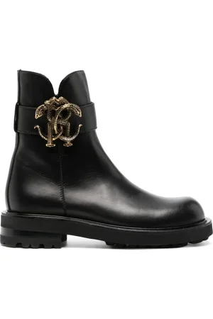 Roberto Cavalli Stiefel mit Logo-Schild