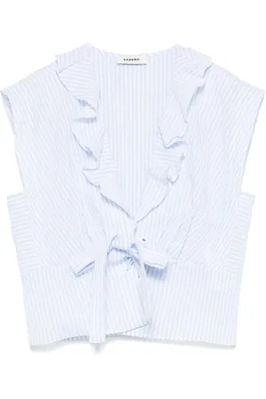 Sandro Gestreiftes Cropped-Top