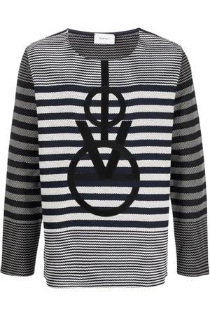 Ports V Gestreiftes T-Shirt mit Logo-Stickerei
