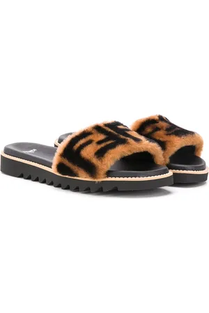 Fendi TEEN Pantoletten mit FF-Riemen