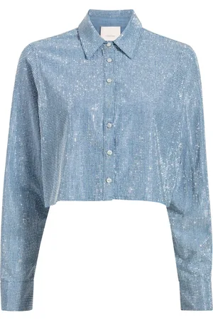 Cinq A Sept Sparkly Cropped-Hemd