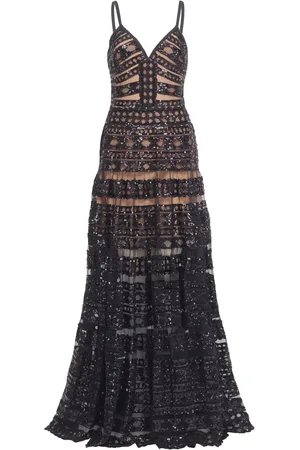 Elie saab Kleid mit Tüllstickerei