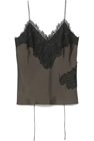 Rohe Top aus Seide mit Spitze